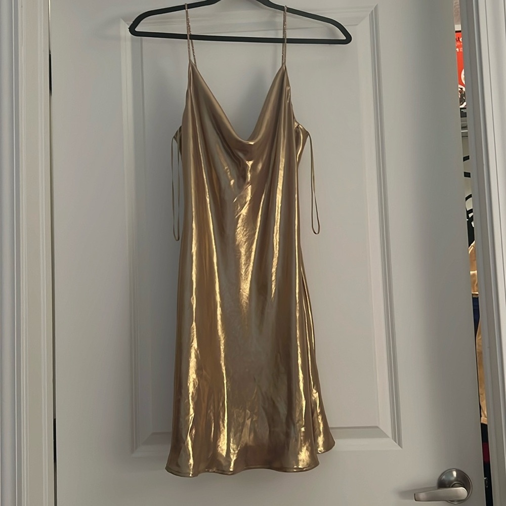 VIRAL LIQUID GOLD ZARA DRESS M